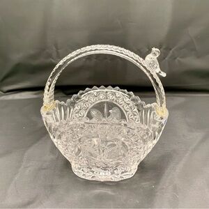 Hofbauer Byrdes Vintage Birds Lead Crystal Glass Brides Basket